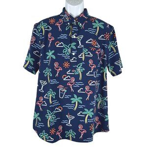 Chubbies Popover Friday Shirt Large The‎ Neon Light Short Sleeve TP-3347